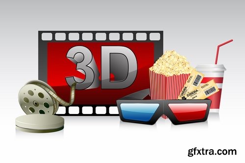 Collection of different vector picture of cinema 25 Eps