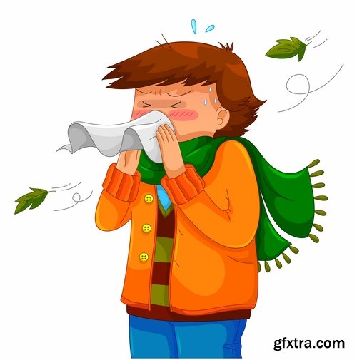 Collection of vector image colds people 25 Eps