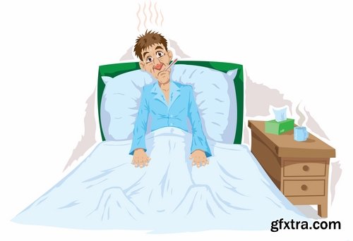 Collection of vector image colds people 25 Eps