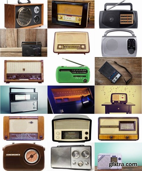 Collection of different vintage radios 25 HQ Jpeg