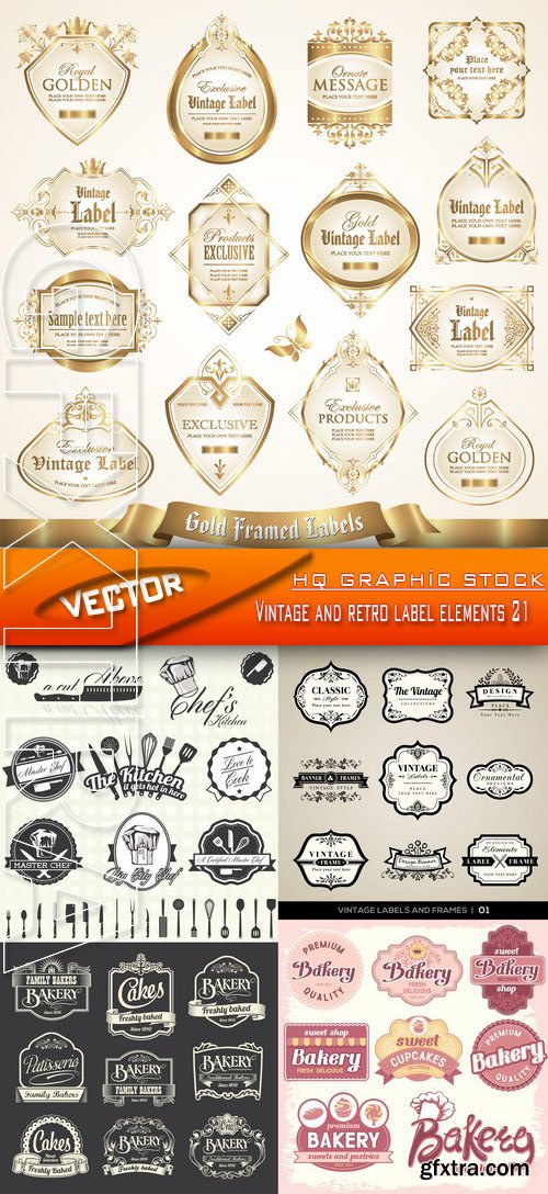 Stock Vector - Vintage and retro label elements 21