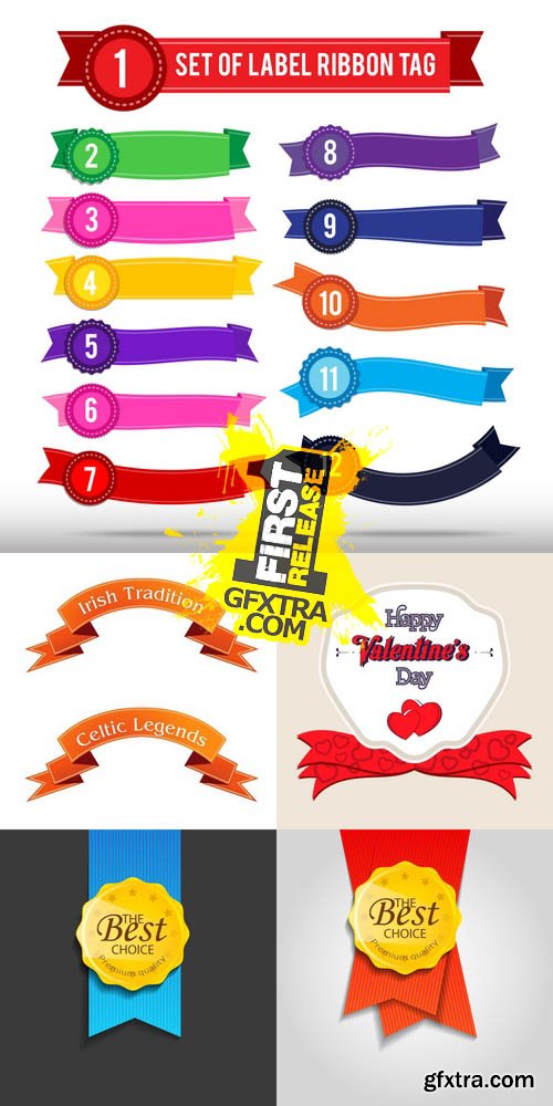 Vector - Set of Colorful Label Ribbon