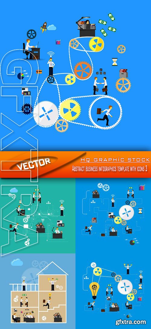 Stock Vector - Abstract business infographics template with icons 3