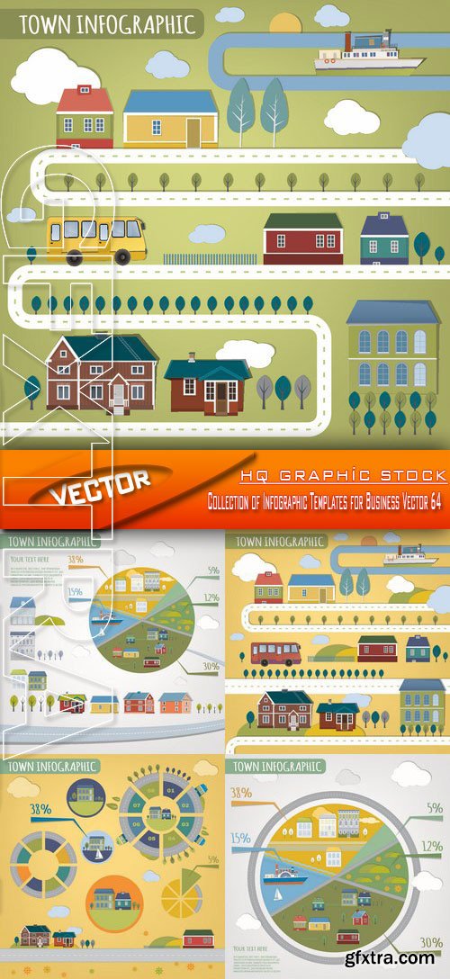 Stock Vector - Collection of Infographic Templates for Business Vector 64