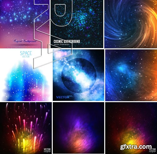 Stock Vectors - Space Background, 25xEPS