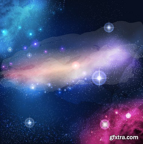 Stock Vectors - Space Background, 25xEPS