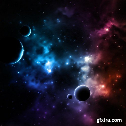 Stock Vectors - Space Background, 25xEPS