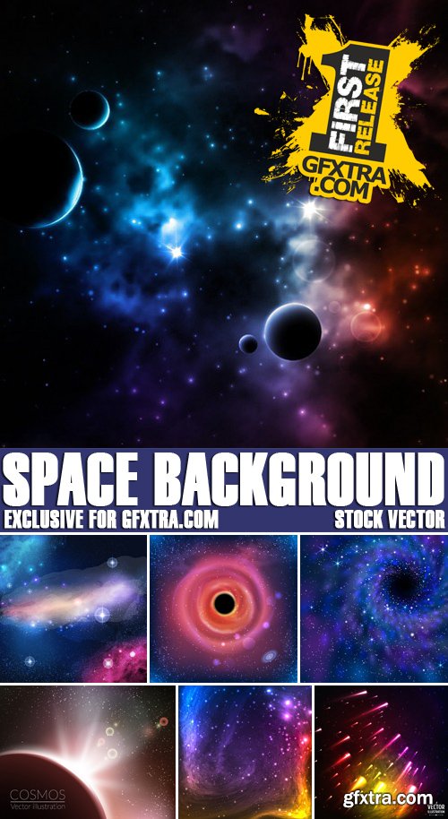 Stock Vectors - Space Background, 25xEPS