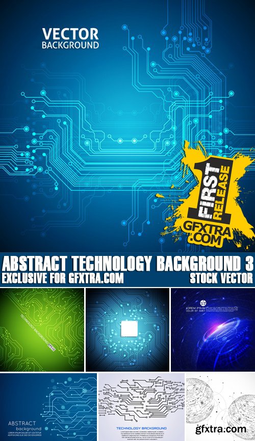 Stock Vectors - Abstract Technology background 3, 25xEPS