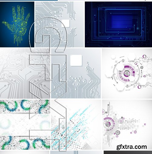 Stock Vectors - Abstract Technology background 3, 25xEPS