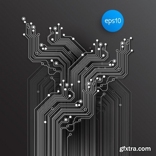 Stock Vectors - Abstract Technology background 3, 25xEPS