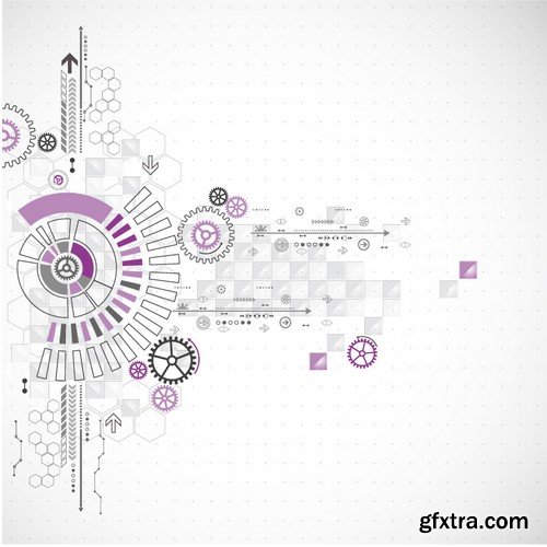 Stock Vectors - Abstract Technology background 3, 25xEPS