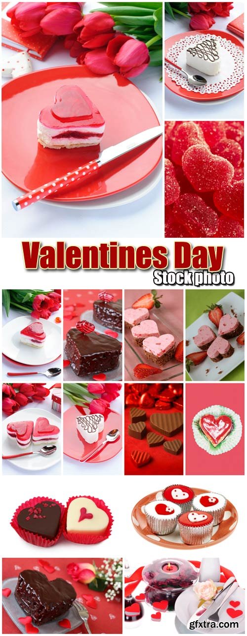 Valentine's Day - Romantic Background with Desserts #20, 17xJPG