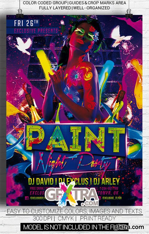 Paint Night Party Flyer Template