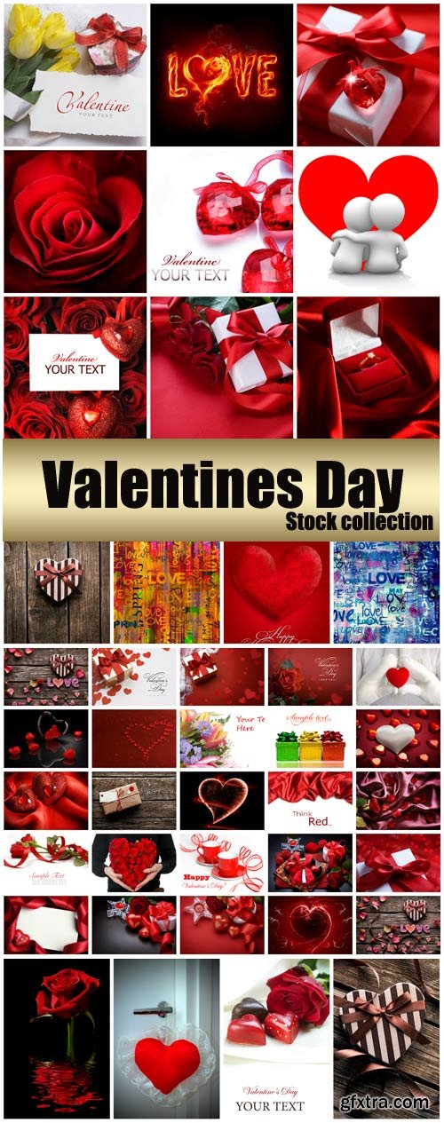 Valentine's Day, Romantic Backgrounds, Roses, Hearts #24, 50xJPG