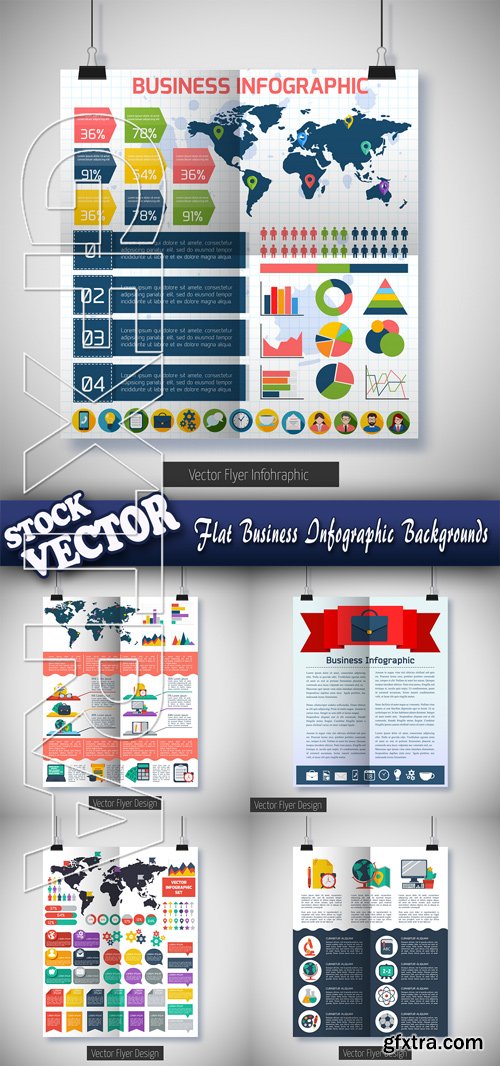 Stock Vector - Flat Business Infographic Backgrounds