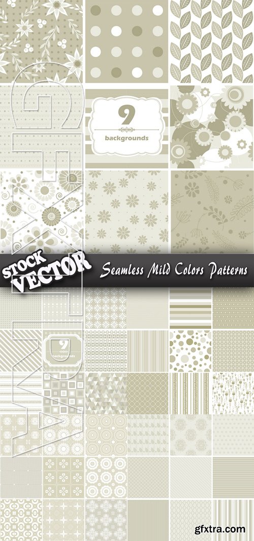 Stock Vector - Seamless Mild Colors Patterns
