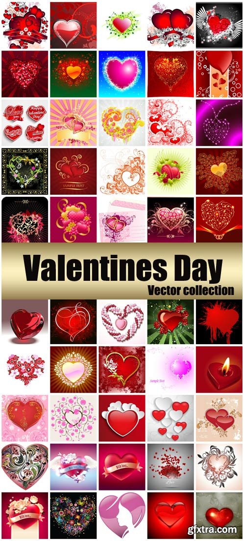 Valentine's Day Romantic Backgrounds, Creative Hearts #31, 88xEPS