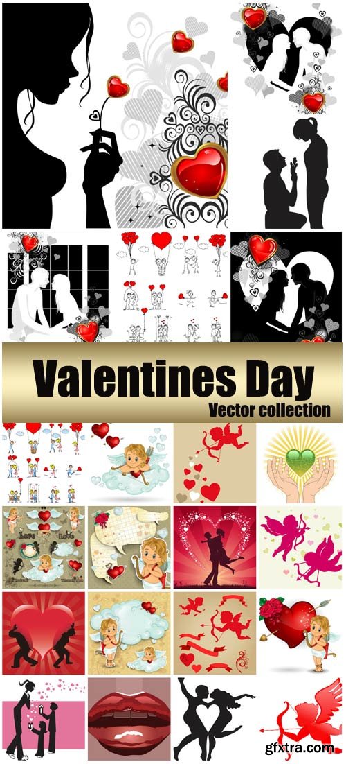 Valentine's Day Romantic Backgrounds, Couples #33, 24xEPS