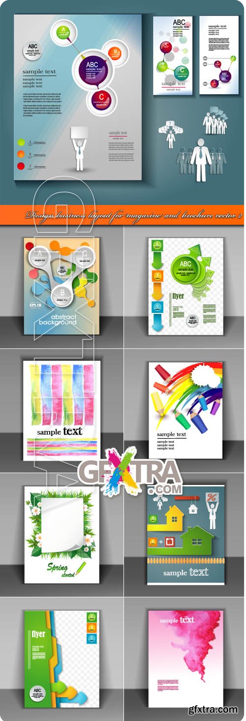 Design business layout for magazine and brochure vector 2