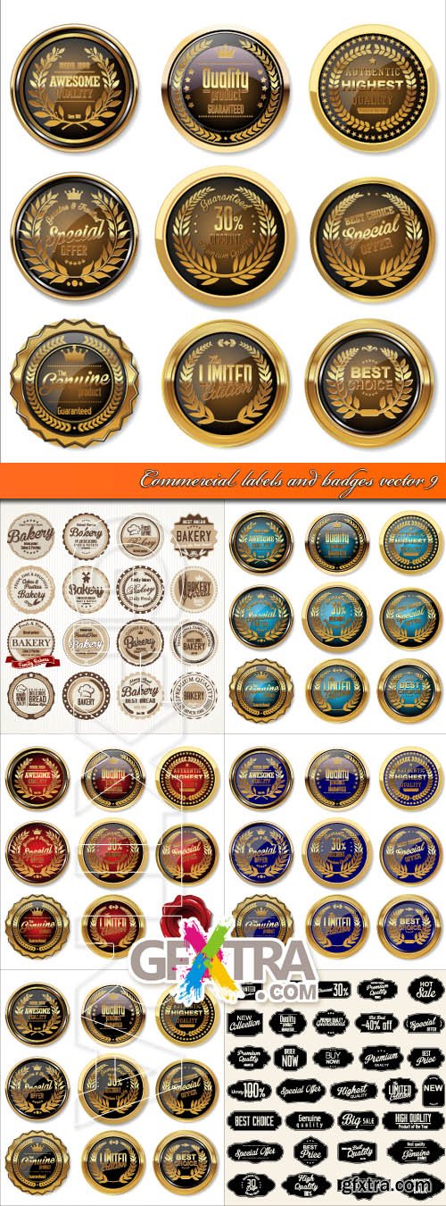 Commercial labels and badges vector 9