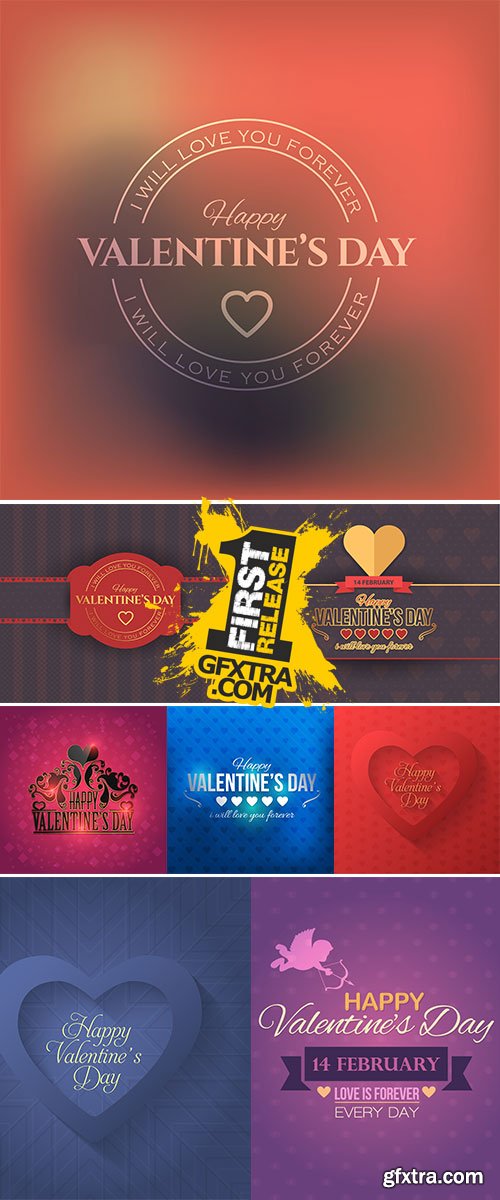 Stock Happy Valentine's Day Flat Background