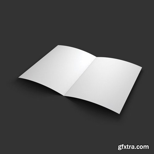 Stock Vector - Blank Book Paper Brochure Business Card Mockups, 25EPS