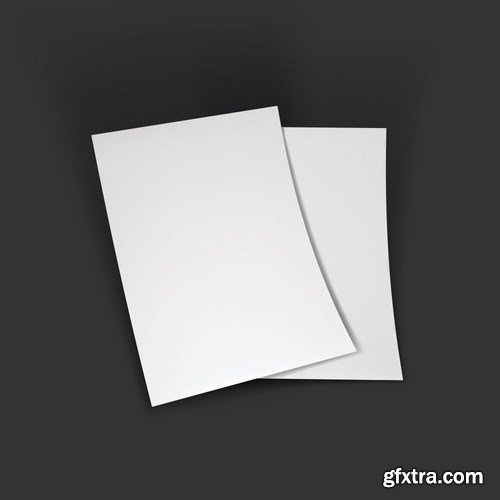 Stock Vector - Blank Book Paper Brochure Business Card Mockups, 25EPS