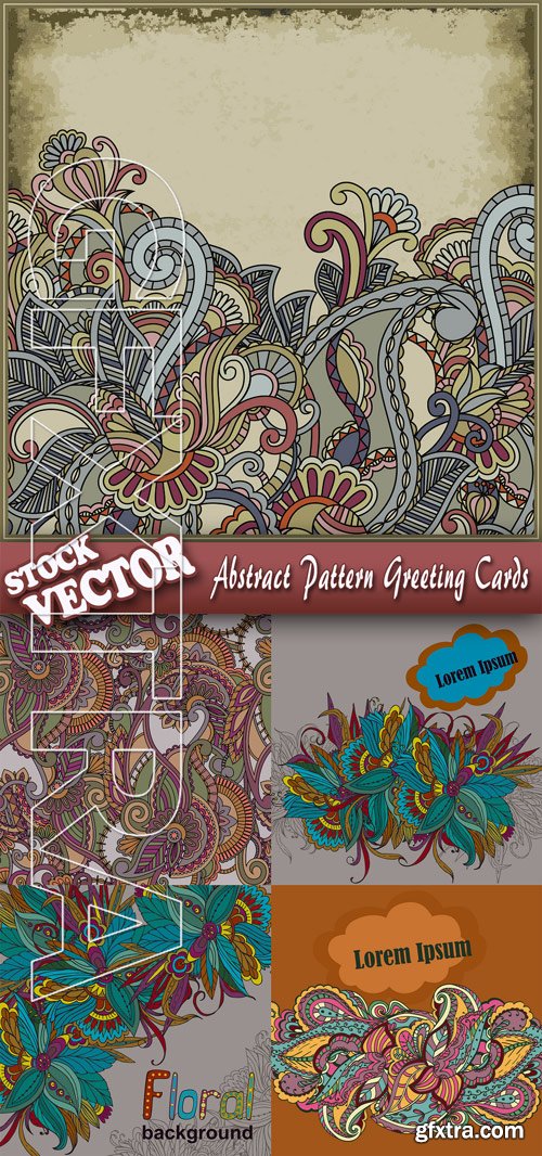 Stock Vector - Abstract Pattern Greeting Cards