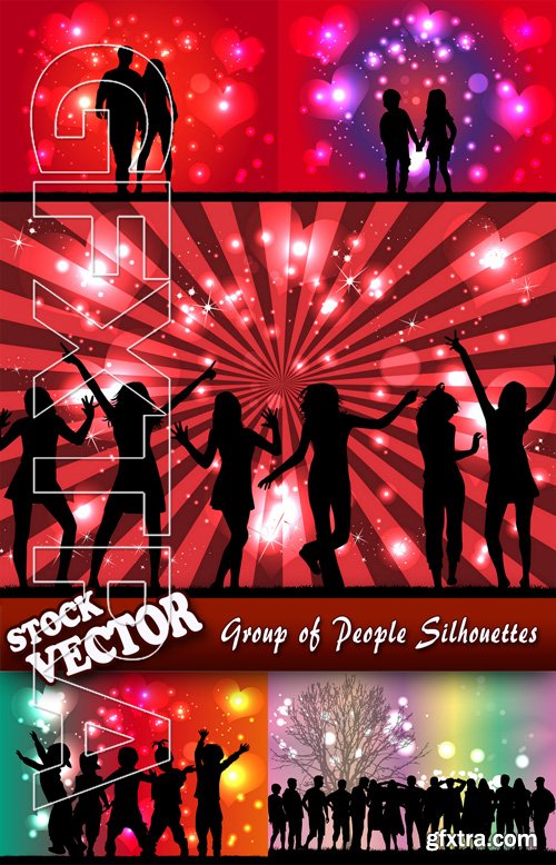 Stock Vector - Group of People Silhouettes