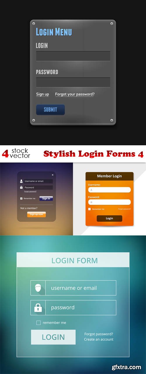 Vectors - Stylish Login Forms 4