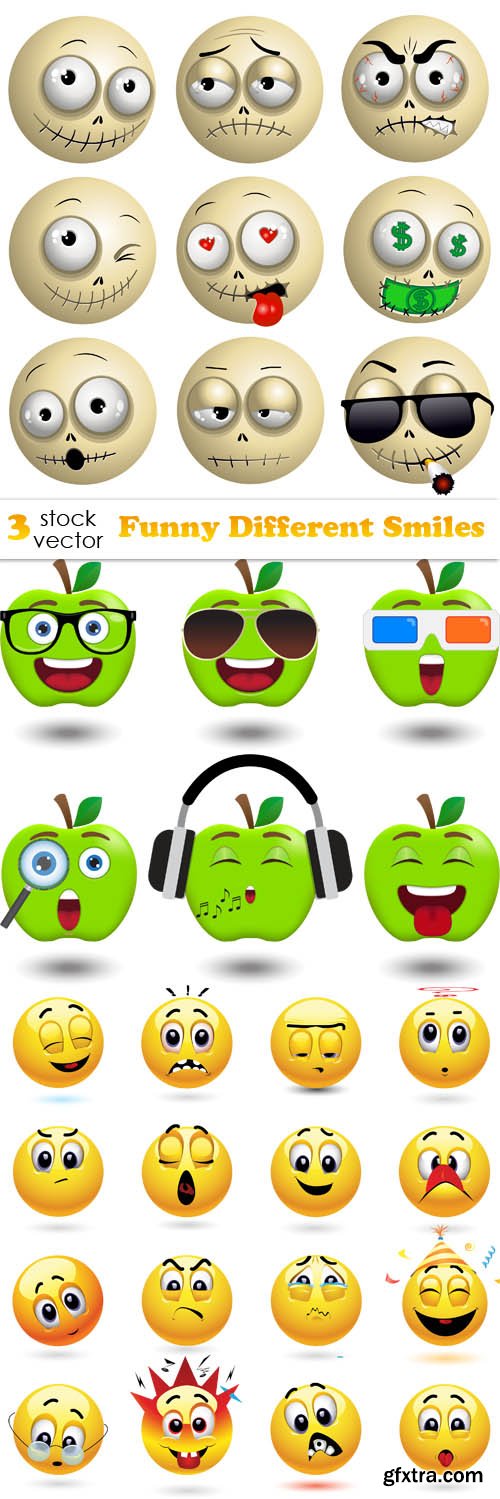 Vectors - Funny Different Smiles