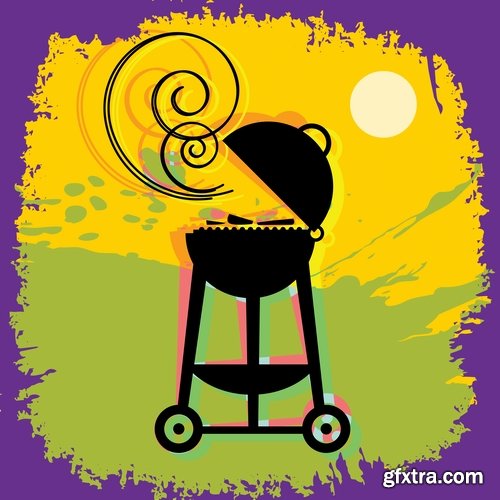 Collection of vector posters barbecue 25 Eps