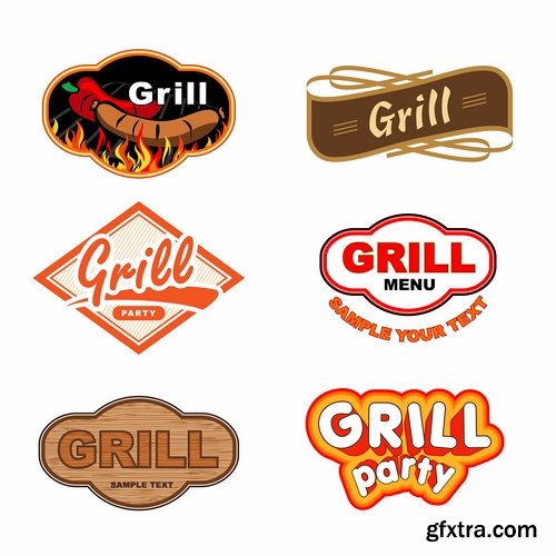 Collection of vector posters barbecue 25 Eps