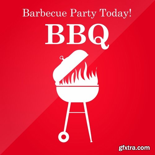 Collection of vector posters barbecue 25 Eps