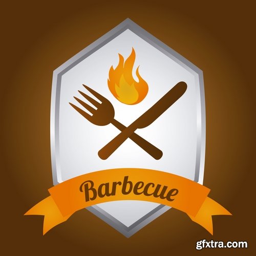 Collection of vector posters barbecue 25 Eps