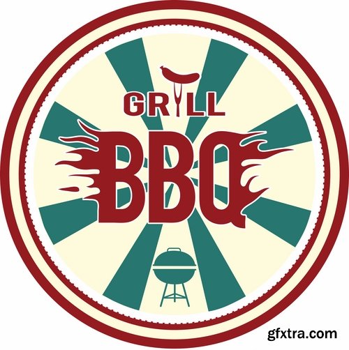 Collection of vector posters barbecue 25 Eps