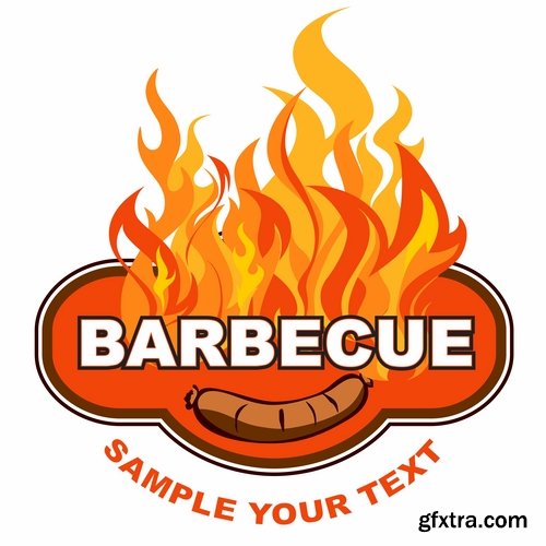 Collection of vector posters barbecue 25 Eps