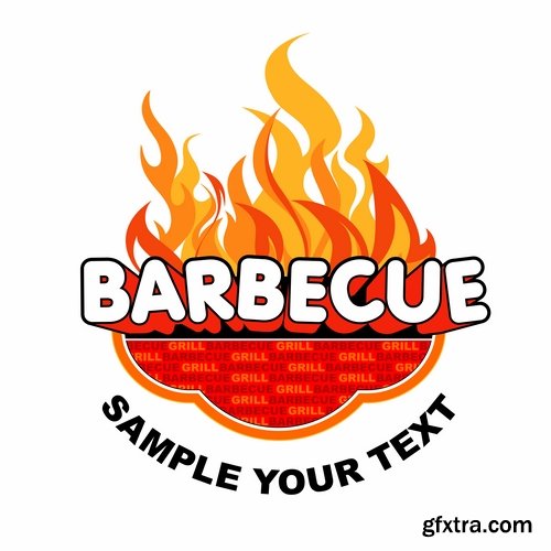 Collection of vector posters barbecue 25 Eps