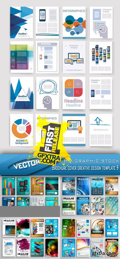 Stock Vector - Brochure cover creative design template 9