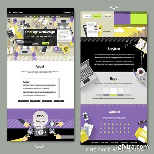 Stock Vectors - Website template 22, 25xEPS