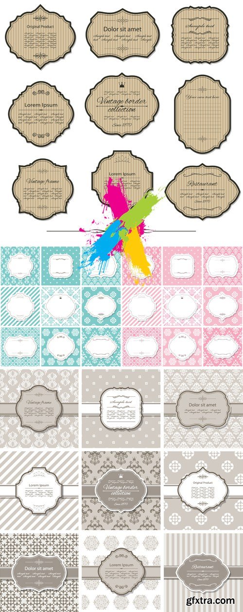 Vintage Frames & Backgrounds Vector