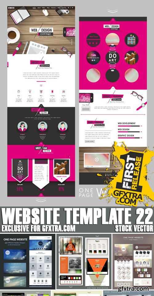 Stock Vectors - Website template 22, 25xEPS