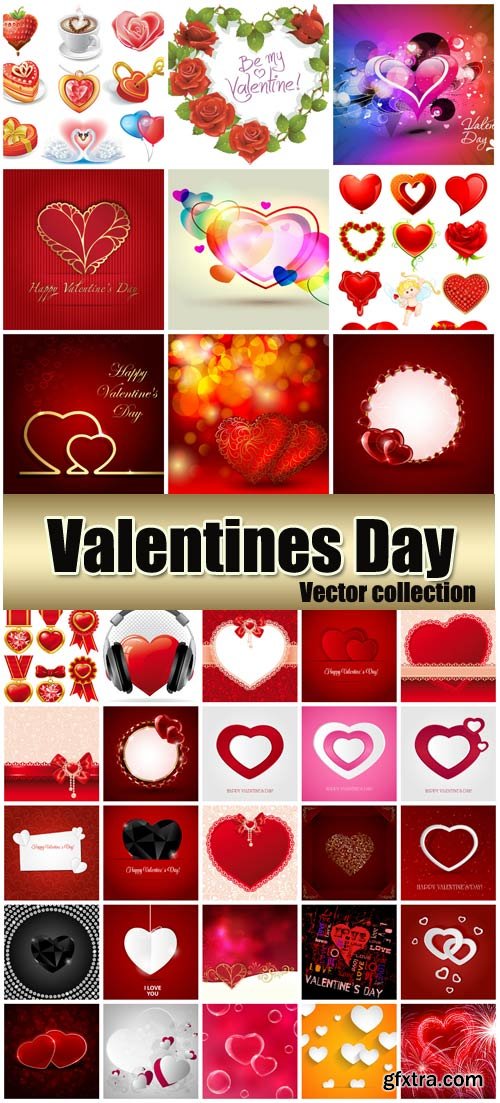 Valentine's Day Romantic Backgrounds, Hearts #35, 38xEPS