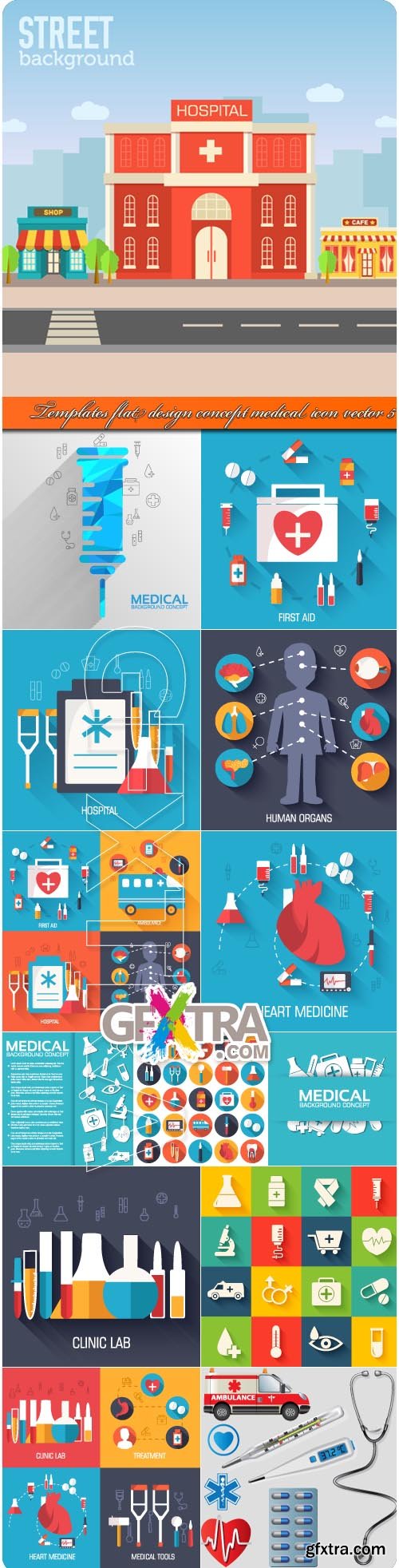 Templates flat design concept medical icon vector 5