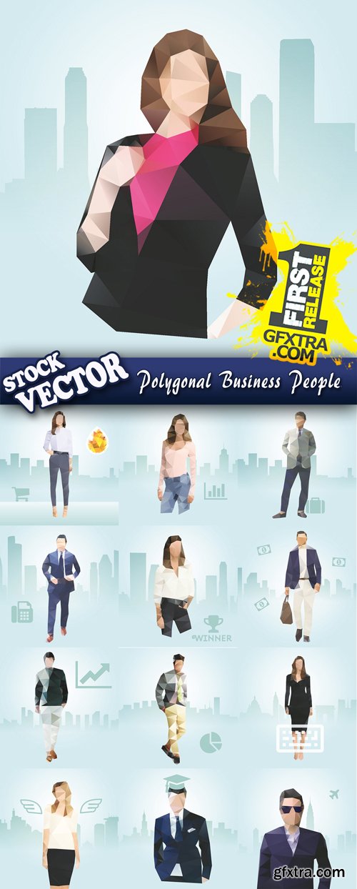 Stock Vector - Polygonal Business People, 25EPS