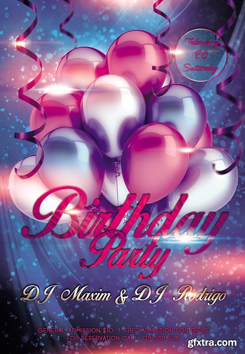 Birthday Party - Club Flyer PSD Template