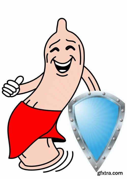 Collection of vector image condom 25 Eps