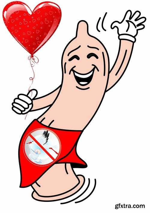 Collection of vector image condom 25 Eps