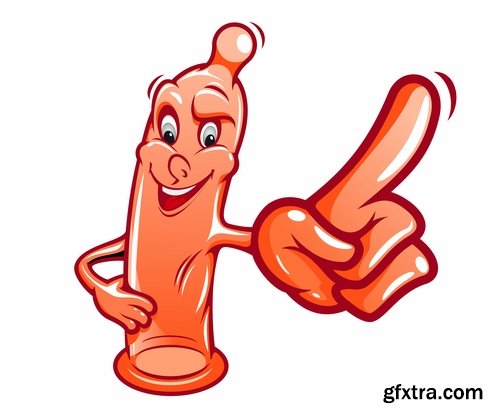 Collection of vector image condom 25 Eps